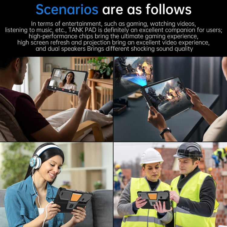 Unihertz 8849 Tank Pad Rugged Tablet PC & Projector, 16GB+512GB, 10.95 inch Android 14 Dimensity 8200 Octa Core 5G Network, EU Plug, Tank Pad 5G Network