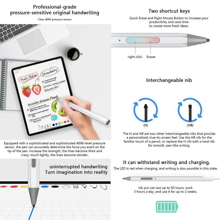 WR18 4096 Micro USB Pressure-Sensitive Stylus Pen, WR18