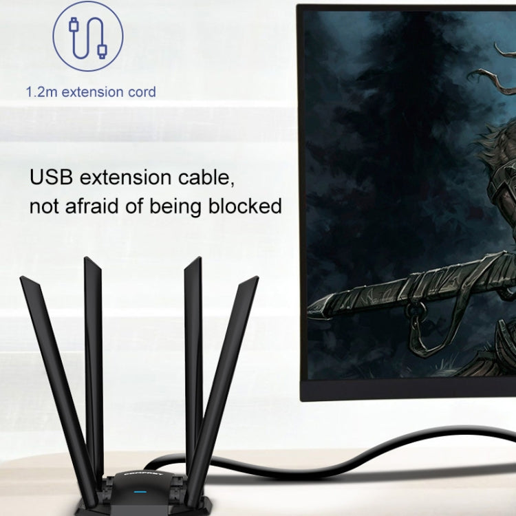 COMFAST CF-WU785AC 1300Mbps Dual-band Wifi USB Network Adapter with 4 Antennas, CF-WU785AC