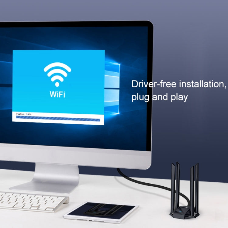 COMFAST CF-WU785AC 1300Mbps Dual-band Wifi USB Network Adapter with 4 Antennas, CF-WU785AC