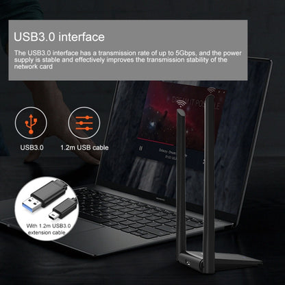 COMFAST CF-WU782ACV2 1300Mbps Dual-band Wifi USB Network Adapter with 2 Antennas, CF-WU782ACV2