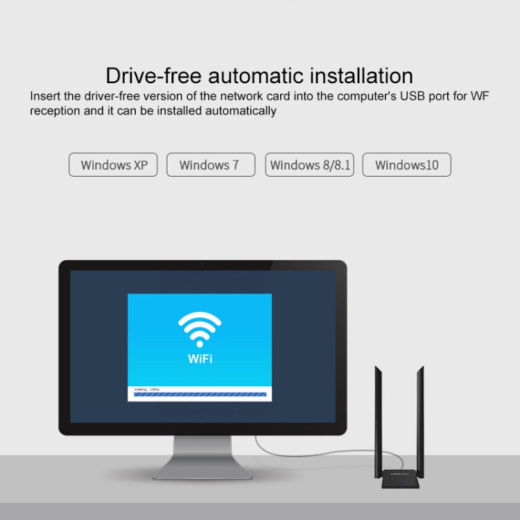 COMFAST CF-WU782ACV2 1300Mbps Dual-band Wifi USB Network Adapter with 2 Antennas, CF-WU782ACV2