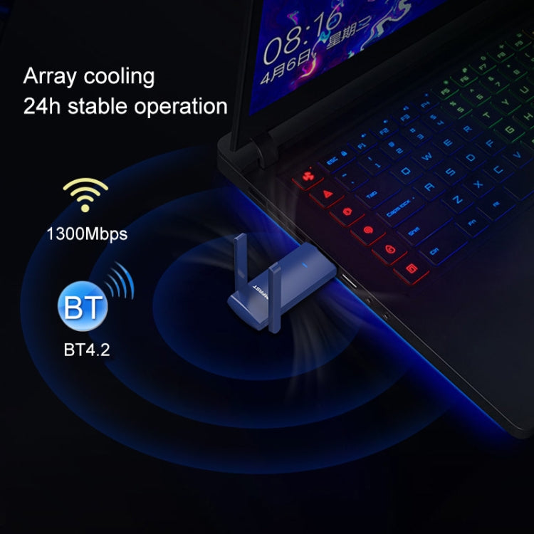 COMFAST CF-927B 1300Mbps Dual-band Bluetooth Wifi USB Network Adapter, CF-927B