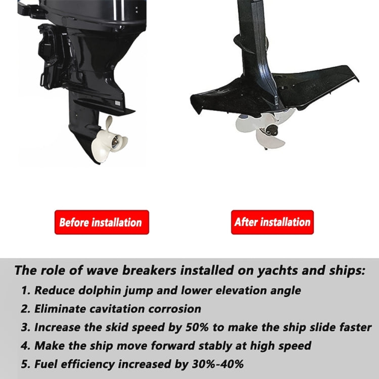 Outboard Motor Wave Pressure Board Sliding Wing Tail for 4 to 50HP Outdrive Stabilizer, For 4 to 50HP Outdrive Stabilizer
