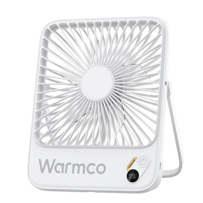 US Warehouse | Warmco 10000mAh Portable 7-Inch Travel Fan – Ultra-Thin Battery Operated Mini Desk Fan with Digital Display, 10–24H Runtime, for Bedroom, Camping, Cruise Essentials & Outdoor Use