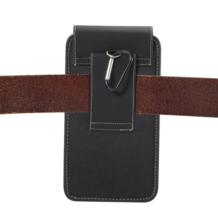 Universal Hanging Waist Oxford Cloth Case for 6.4-6.5 inch Mobile Phones, with Carabiner, 6.5 inch