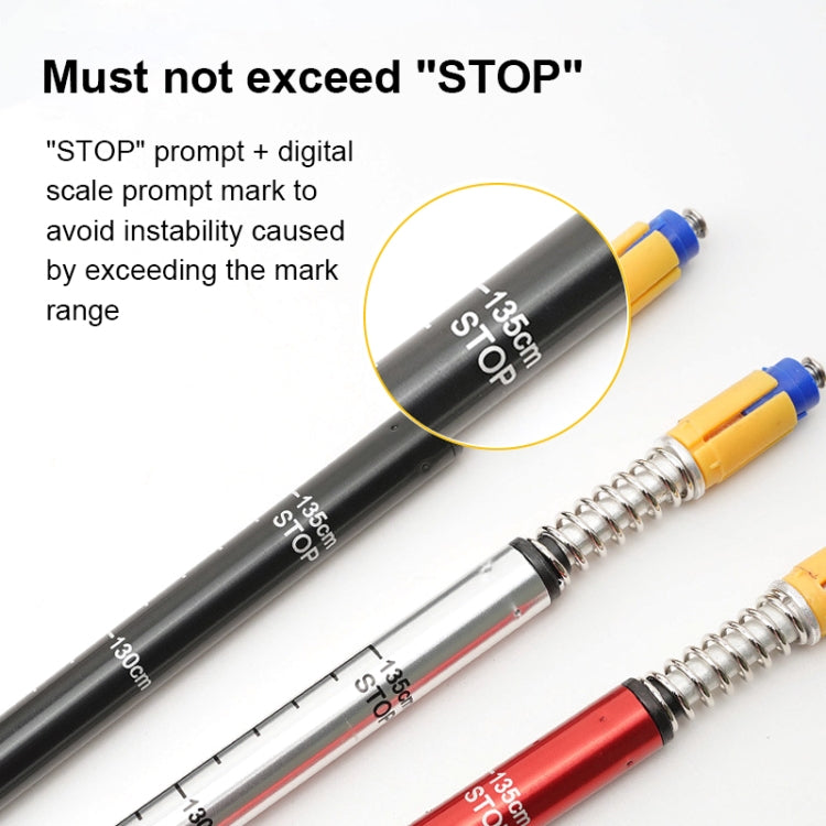 132cm Telescopic Outdoor Three-section Trekking Pole, Red#132cm, Blue#132cm, Silver#132cm, Black#132cm