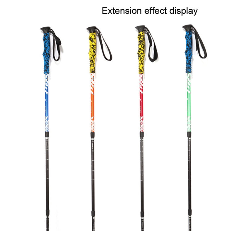 Bâtons de randonnée réglables et portables en aluminium de 135 cm pour l'extérieur, orange #135cm, rouge #135cm, vert #135cm, bleu #135cm