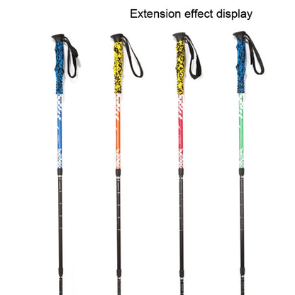 Bâtons de randonnée réglables et portables en aluminium de 135 cm pour l'extérieur, orange #135cm, rouge #135cm, vert #135cm, bleu #135cm