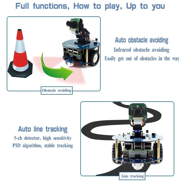 Waveshare AlphaBot2 robot building kit for Raspberry Pi 3 Model B, For Raspberry Pi 3 Model B