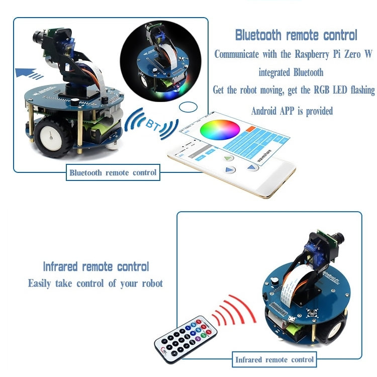 Waveshare AlphaBot2 robot building kit for Raspberry Pi 3 Model B, For Raspberry Pi 3 Model B