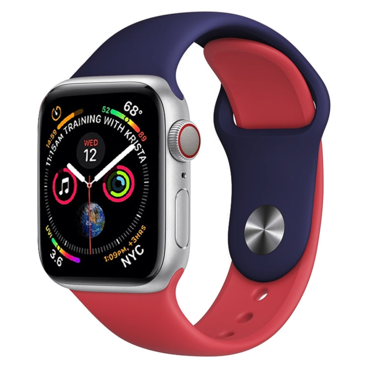 Double Colors Silicone Watch Band for Apple Watch Series 3 & 2 & 1 42mm (Light Blue+Light Pink)