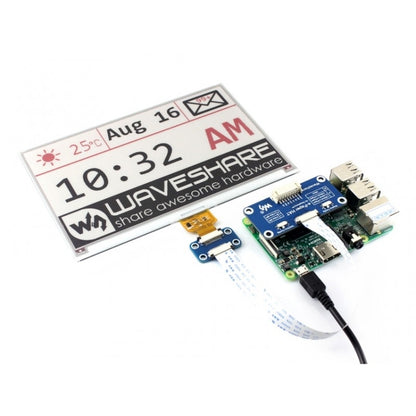 Écran E-Ink HAT 7,5 pouces 640x384 de Waveshare pour Raspberry Pi, tricolore, interface SPI