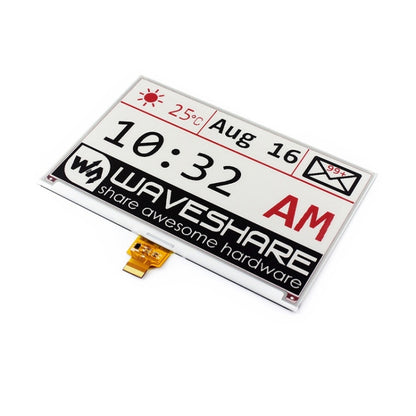 Écran E-Ink HAT 7,5 pouces 640x384 de Waveshare pour Raspberry Pi, tricolore, interface SPI