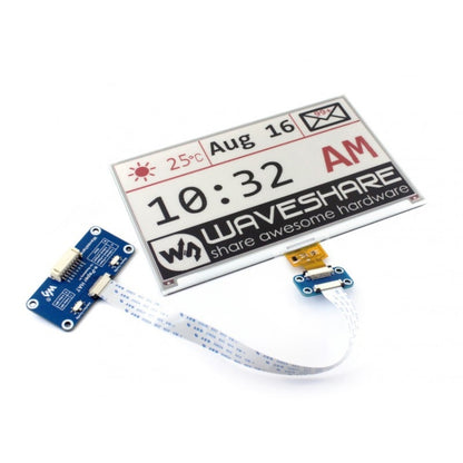 Écran E-Ink HAT 7,5 pouces 640x384 de Waveshare pour Raspberry Pi, tricolore, interface SPI