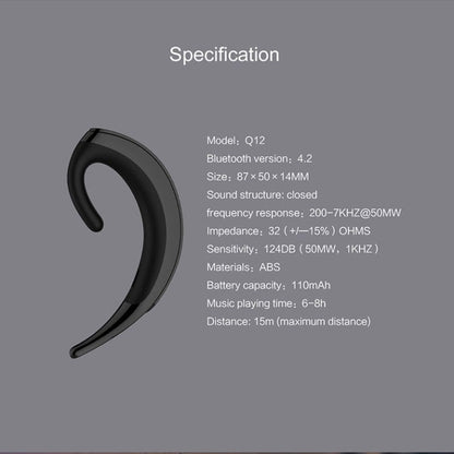 Ear-hanging Business Style Wireless Bluetooth Earphone Headset