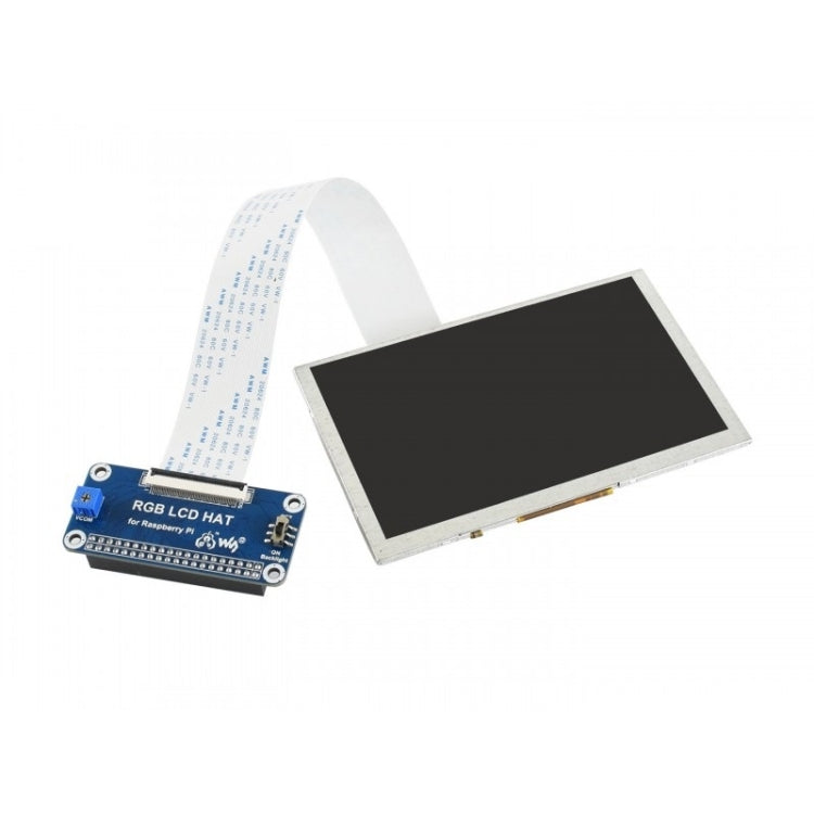 Écran Waveshare 5,0 pouces 800x480 IPS pour Raspberry Pi, interface DPI, sans tactile, 5,0 pouces sans tactile