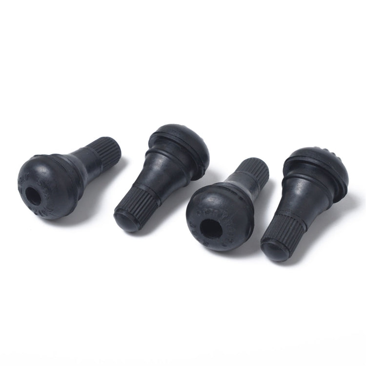 Snap-in Short Black Rubber Valve Stem (TR412) with Valve Core Wrench for Tubeless 0.453 Inch 11.5mm Rim Holes on Standard Vehicle Tires, TR412