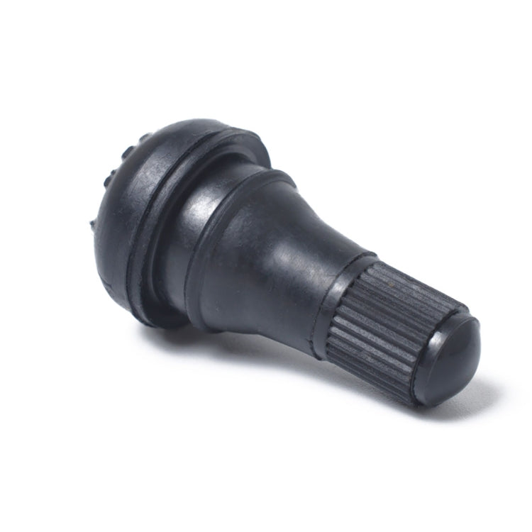 Snap-in Short Black Rubber Valve Stem (TR412) with Valve Core Wrench for Tubeless 0.453 Inch 11.5mm Rim Holes on Standard Vehicle Tires, TR412