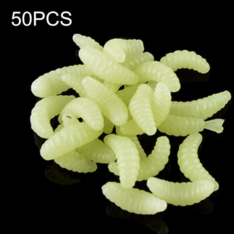 HENGJIA SO106 50 Pièces 20mm Vers d'Appât en Pain de Simulation Leurre Souple Croissant Appât Ver de Poisson à Cheval Matériel de Pêche