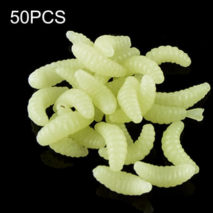 HENGJIA SO106 50 Pièces 20mm Vers d'Appât en Pain de Simulation Leurre Souple Croissant Appât Ver de Poisson à Cheval Matériel de Pêche