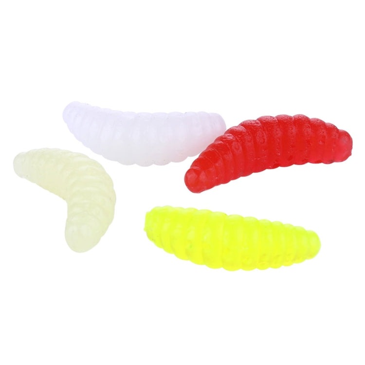 HENGJIA SO106 50 Pièces 20mm Vers d'Appât en Pain de Simulation Leurre Souple Croissant Appât Ver de Poisson à Cheval Matériel de Pêche