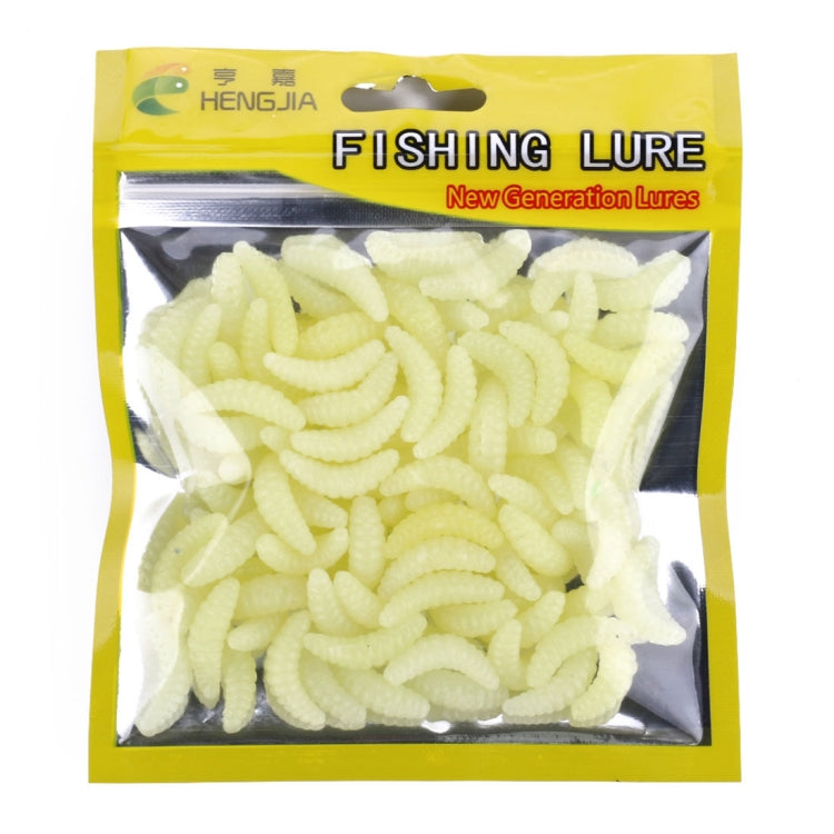 HENGJIA SO106 50 Pièces 20mm Vers d'Appât en Pain de Simulation Leurre Souple Croissant Appât Ver de Poisson à Cheval Matériel de Pêche