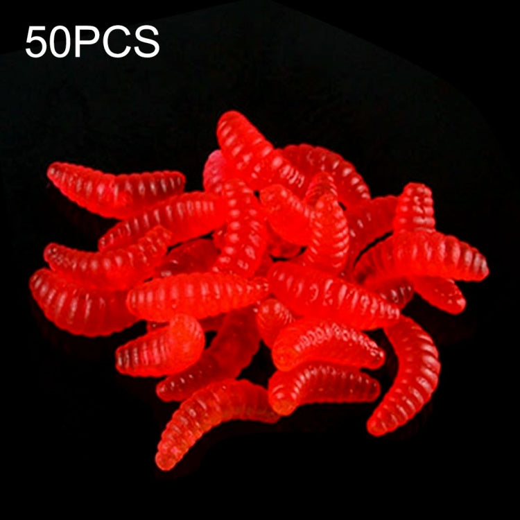 HENGJIA SO106 50 Pièces 20mm Vers d'Appât en Pain de Simulation Leurre Souple Croissant Appât Ver de Poisson à Cheval Matériel de Pêche