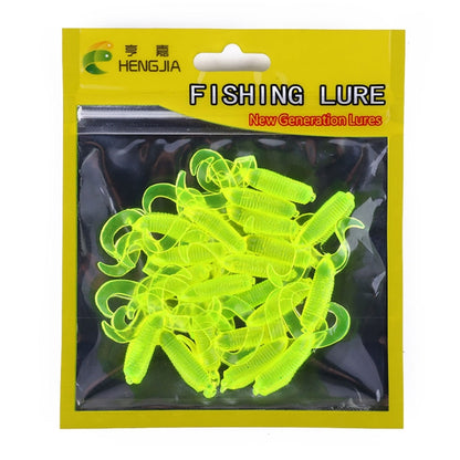 HENGJIA SO105 20 leurres souples à double queue de 3,5 cm/0,9 g pour la pêche en mer