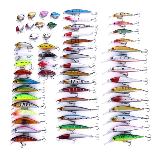 HENGJIA Set056 56 PCS Sequin Set Metal Sequins False Bait Fresh Sea Bass Fishing Bait Set, Length: 3 to 10cm, Bagged, Bagged