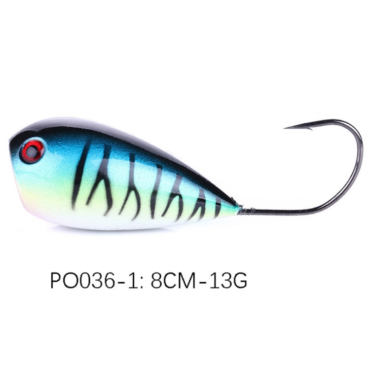 HENGJIA PO036 8cm/13g Big Mouth Single Hook Schlagwasserwellen Hartköder Outdoor Angelgeräte Köder Angelköder Angelausrüstung, PO036-1, PO036-2, PO036-3, PO036-4, PO036-5, PO036-6, PO036-7