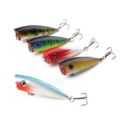 HENGJIA PO035 6cm/6g 5 Leurres de Pêche Durs de Simulation, Ensemble d'Appâts de Pêche Adaptés à l'Eau Salée et à l'Eau Douce, PO035 5pcs