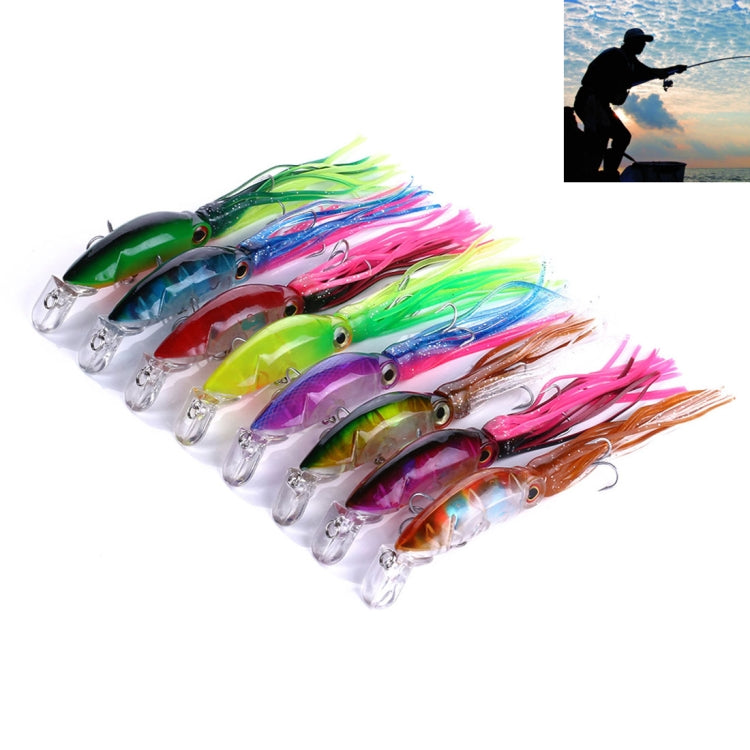 HENGJIA JIZ002 10cm/16.6g 8 leurres durs en forme de calmar poulpe, grand modèle, pour lancer loin, pour la pêche en mer et en eau douce, emballés, 8 pièces