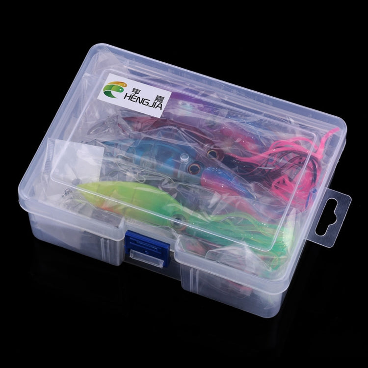 HENGJIA JIZ002 10cm/16.6g 8 PCS Big Octopus Squid Shaped Hard Baits Long Shot Fishing Lures Tackle Baits Fit Sea Fishing and Freshwater Fishing,Boxed, 8 PCS Boxed