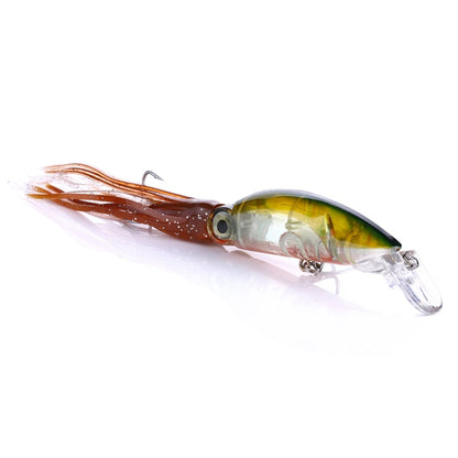 HENGJIA JIZ002 10cm/16.6g 8 PCS Big Octopus Squid Shaped Hard Baits Long Shot Fishing Lures Tackle Baits Fit Sea Fishing and Freshwater Fishing,Boxed, 8 PCS Boxed