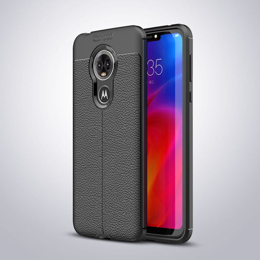 Litchi Texture TPU Shockproof Case for MOTO E6, For MOTO E6, MOTO E6