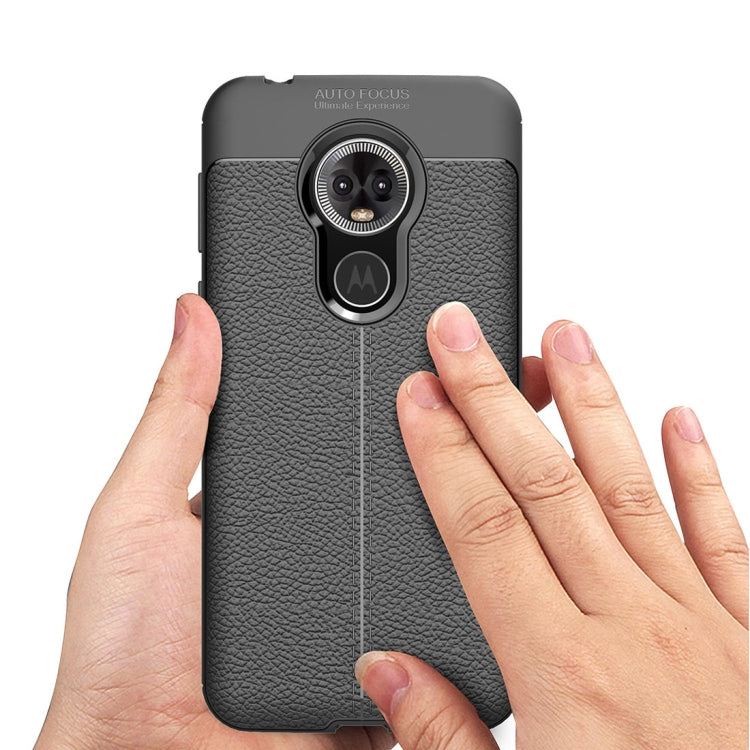 Litchi Texture TPU Shockproof Case for MOTO E6, For MOTO E6, MOTO E6
