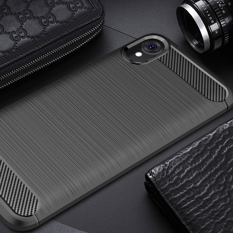 Brushed Texture Carbon Fiber Shockproof TPU Case for MOTO E6, For MOTO E6