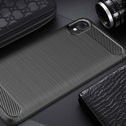 Brushed Texture Carbon Fiber Shockproof TPU Case for MOTO E6, For MOTO E6