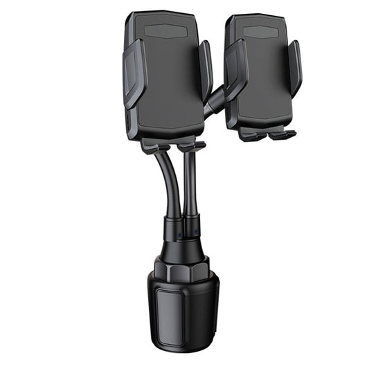 A080+X908 Car Cup Double Mobile Phone Holder Mount Adjustable Cradle Bracket, A080+X908 - ORIWHIZ