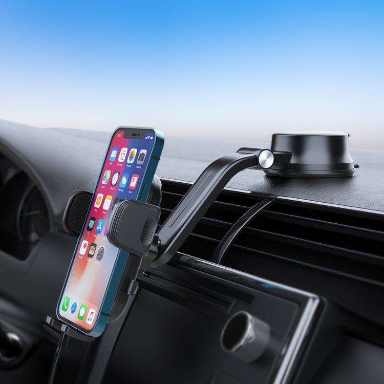 A190+X157 Car Phone Holder Dashboard Sucker Mount Stand Retractable Clamp Arm, A190+X157 - ORIWHIZ