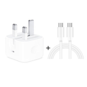 A2344 20W PD 3.0 Type - C / USB - C Folding Travel Charger + USB - C / Type - C to Type - C Fast Charging Data Cable Set, UK Plug, Length: 1m, 20W Type - C Length: 1m - ORIWHIZ