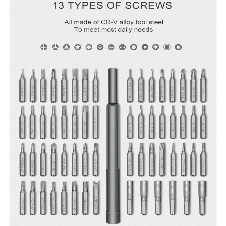 A63 63 in 1 Screwdriver Set Mobile Phone Tablet Computer Disassembly and Maintenance Tool, A63 63 in 1 - ORIWHIZ