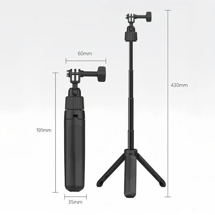 Adjustable 19 - 43cm Mini Handheld Selfie Stick Tripod with 360 - degree Rotating Ball Head for Universal Action Cameras, 2 - claw version - ORIWHIZDJI & Insta360 AccessoriesExtendable PoleUniversal Grip Tripod