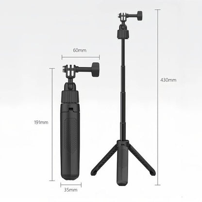 Adjustable 19 - 43cm Mini Handheld Selfie Stick Tripod with 360 - degree Rotating Ball Head for Universal Action Cameras, 2 - claw version - ORIWHIZDJI & Insta360 AccessoriesExtendable PoleUniversal Grip Tripod