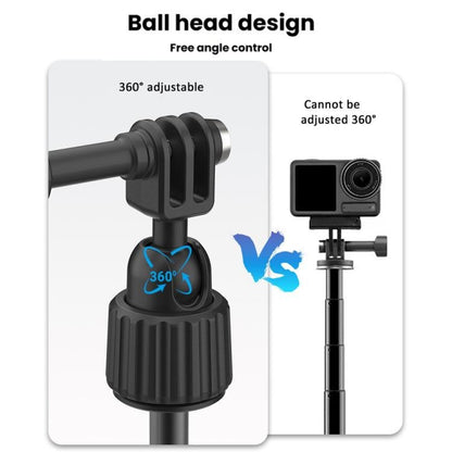 Adjustable 19 - 43cm Mini Handheld Selfie Stick Tripod with 360 - degree Rotating Ball Head for Universal Action Cameras, 2 - claw version - ORIWHIZDJI & Insta360 AccessoriesExtendable PoleUniversal Grip Tripod