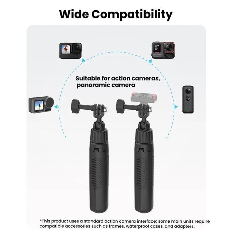 Adjustable 19 - 43cm Mini Handheld Selfie Stick Tripod with 360 - degree Rotating Ball Head for Universal Action Cameras, 2 - claw version - ORIWHIZDJI & Insta360 AccessoriesExtendable PoleUniversal Grip Tripod