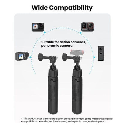 Adjustable 19 - 43cm Mini Handheld Selfie Stick Tripod with 360 - degree Rotating Ball Head for Universal Action Cameras, 2 - claw version - ORIWHIZDJI & Insta360 AccessoriesExtendable PoleUniversal Grip Tripod