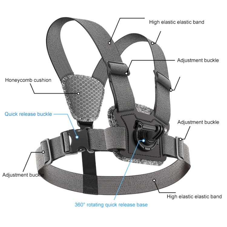 Adjustable Body Mount Belt Chest Strap with Mount & Screw, 3 in 1, 4 in 1, 6 in 1 Phone Clamp, 6 in 1 360 Phone Clamp, 7 in 1 Phone Clamp - ORIWHIZChest BeltDJI & Insta360 AccessoriesRUIGPRO