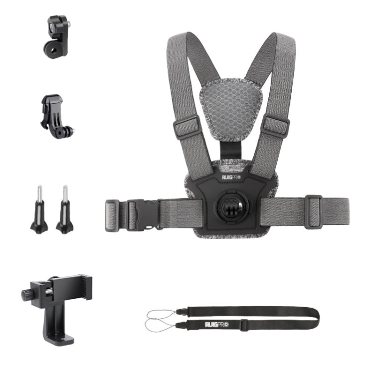 Adjustable Body Mount Belt Chest Strap with Mount & Screw, 3 in 1, 4 in 1, 6 in 1 Phone Clamp, 6 in 1 360 Phone Clamp, 7 in 1 Phone Clamp - ORIWHIZChest BeltDJI & Insta360 AccessoriesRUIGPRO